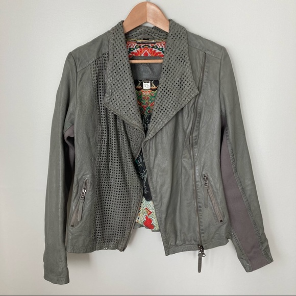 Bano eeMee Genuine Leather Biker Jacket - Picture 3 of 16
